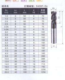 固体炭化物のエンド ミル