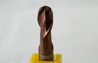 鋼鉄/ステンレス鋼のための固体炭化物棒が付いている 2 つのフルート CNC の球の鼻のエンド ミル