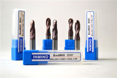銅のための CNC によって先を細くされる球の鼻のエンド ミルの TiAlN の上塗を施してある炭化物の切削工具