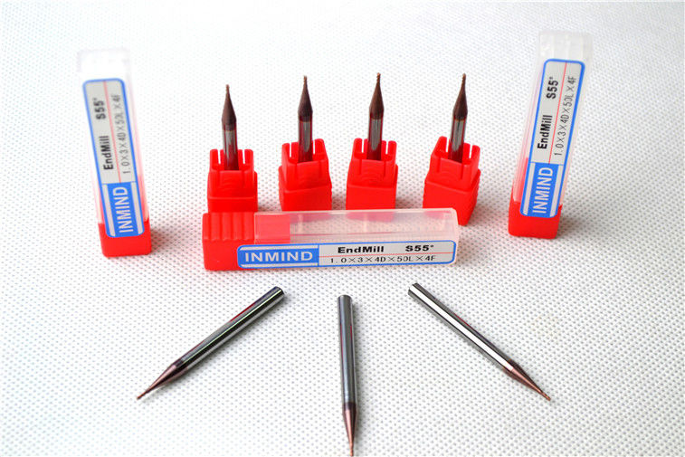 2 フルート HRC60 のマイクロ エンド ミルのマイクロ サイズ HRC55 のカッター、0.3mm から 0.9mm